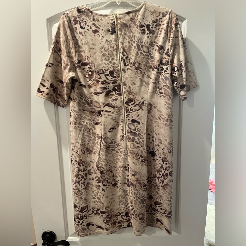 Spense animal print faux suede dress size 8